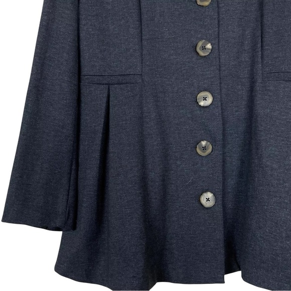 Soft Surroundings Pleated Buttoned Stretch Tunic Lagenlook Top Blue Size Small - Picture 4 of 7